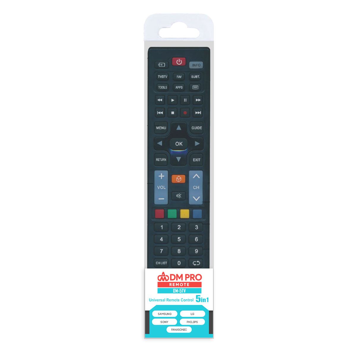 Universal τηλεχειριστήριο TV 5 σε 1 για SAMSUNG/LG/SONY/PANASONIC/PHILIPS