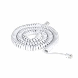 Καλώδιο Ακουστικού 4P4C Spiral Λευκό 2.1m
