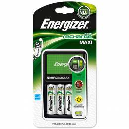 ENERGIZER MAXI CHARGER & 4xAA Φορτιστής μπαταριών AA/AAA Energizer ΜΑΧΙ με 4 επαναφορτιζόμενες μπαταρίες ΑΑ 2000mAh.