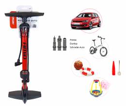 ΑΜΙΟ Τρόμπα αλουμινίου PU02, με μανόμετρο, 160PSI, κόκκινη