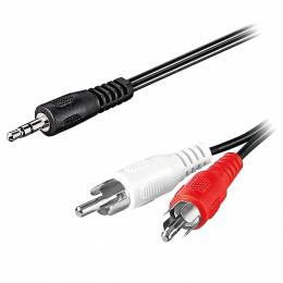 51650 3.5 mm 2x RCA ADAPTER CABLE HQ 3m BLACK