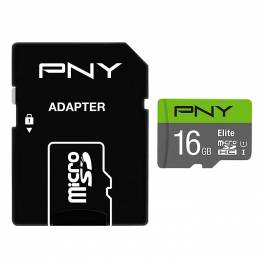 PNY P-SDU16GU185GW-GE 16GB Elite microSDHC Memory Card