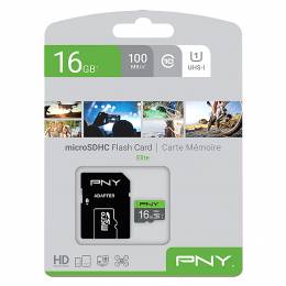 PNY P-SDU16GU185GW-GE 16GB Elite microSDHC Memory Card