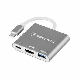 Προσαρμογέας Type C - υποδοχές HDMI, USB 3.0, type C Cabletech