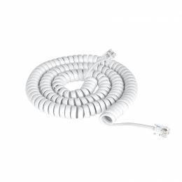 Καλώδιο Ακουστικού 4P4C Spiral Λευκό 4.2m, 4704