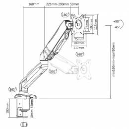 Βάση οθόνης υπολογιστή γραφείου 13-27" Cabletech