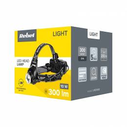 Επαναφορτιζόμενος φακός LED κεφαλής 10W REBEL