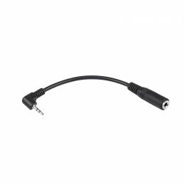 Connector 2.5mm γωνία - 3.5mm M/F σε καλώδιο (μαύρο)