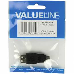 VLCP 60903B USB 2.0 USB A female - USB micro A male adapter