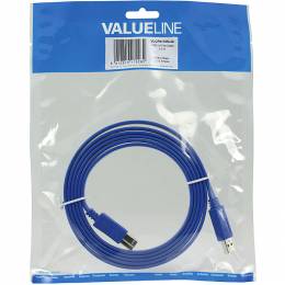 VLCP 61105 L20 USB A male - USB B male flat cable 2.00 m