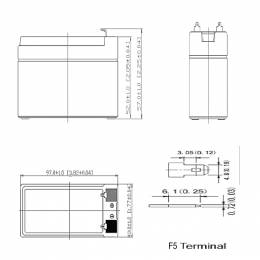 NOD LAB 12V1.3AH (Μπαταρία μολύβδου 12V-1.3AH.)