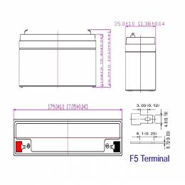 NOD LAB 12V2.4AH ( Μπαταρία μολύβδου 12V-2.4AH.)