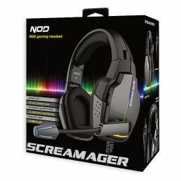 Gaming headset με αναδιπλούμενο μικρόφωνο και rainbow RGB LED NOD SCREAMAGER