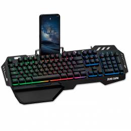 Ενσύρματο gaming πληκτρολόγιο NOD ZERO DARK US με RGB LED οπίσθιο φωτισμό & επιφάνεια από αλουμίνιο | 141-0173