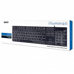 NOD Illuminati Ενσύρματο πληκτρολόγιο με λευκό LED οπίσθιο φωτισμό.