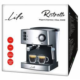 Mηχανή Espresso - Cappuccino 15bar, 850W.  LIFE ESP-100