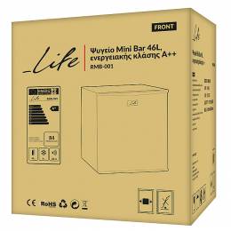 Ψυγείο Mini Bar 45L, ενεργειακής κλάσης A++. LIFE RMB-001