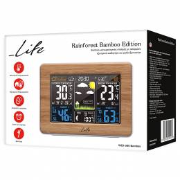 LIFE Rainforest Bamboo Edition Weather station with adaptor & wireless outdoor s
