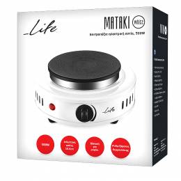 LIFE MATAKI White. Επιτραπέζια ηλεκτρική εστία, 500W.