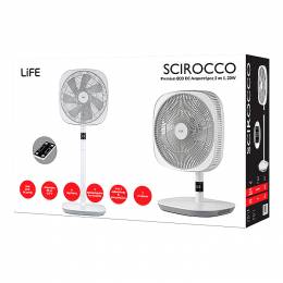 LIFE SCIROCCO 12" DC STAND FAN 2IN1 20W (221-0207)