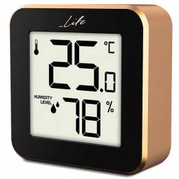 LIFE Alu Mini ROSE GOLD HYGROMETER & THERMOMETER 221-0228