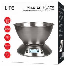 LIFE Mise En Place DIGITAL KITCHEN SCALE WITH BOWL 221-0256