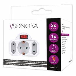 SONORA PAW121 ΛΕΥΚΟΣ ΑΝΤΑΠΤΟΡΑΣ ΣΟΥΚΟ + ΔΙΠΟΛΙΚΟΣ 2Θ ΜΕ ΔΙΑΚΟΠΤΗ