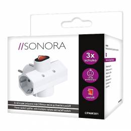 SONORA CPAW301 ΛΕΥΚΟΣ ΑΝΤΑΠΤΟΡΑΣ ΣΤΑΥΡΟΣ 3 x ΣΟΥΚΟ + ΔΙΑΚΟΠΤΗ