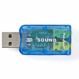 NEDIS USCR10051BU Sound Card, 3D sound 5.1, USB 2.0, Double 3.5 mm Connector