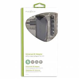 NEDIS ACPA002 Universal AC Power Adapter, 3/4.5/5/6/7.5/9/12 VDC, 1.5 A 233-0060