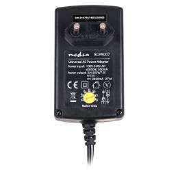 NEDIS ACPA007 Universal AC Power Adapter, 3/4.5/6/7.5/9/12 VDC, 2.25 A 233-0062