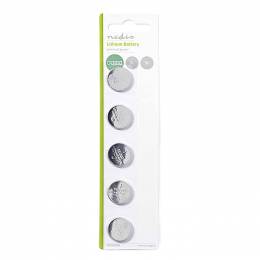 NEDIS BALCR20325BL Lithium Button Cell Battery CR2032, 3V, 5 pieces, Blister 233-0157