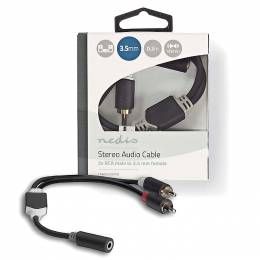 Nedis Cable 3.5mm female - RCA male 0.2m (CABW22255AT02)