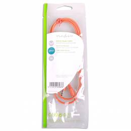 NEDIS CAGP22005OG10 Stereo Audio Cable, 3.5 mm Male - 3.5 mm Male, 1m, Orange
