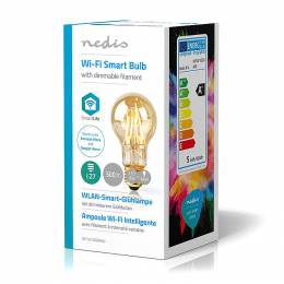Wi-Fi έξυπνη λάμπα Filament Retro LED, E27, A60, 5W, 500lm NEDIS WIFILF10GDA60