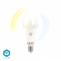 Wi-Fi έξυπνη λάμπα LED, E14, Candle, 4.5W, 350lm. NEDIS WIFILW10WTE14