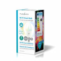 Wi-Fi έξυπνη λάμπα LED, E14, Candle, 4.5W, 350lm. NEDIS WIFILW10WTE14