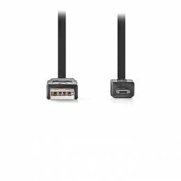 NEDIS CCGP60410BK10 USB 2.0 Flat Cable A Male - Micro B Male 1.0 m Black