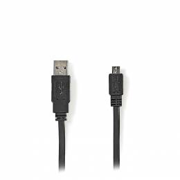 NEDIS CCGP60410BK10 USB 2.0 Flat Cable A Male - Micro B Male 1.0 m Black