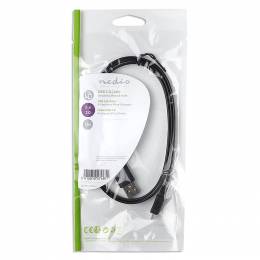 NEDIS CCGP60410BK10 USB 2.0 Flat Cable A Male - Micro B Male 1.0 m Black
