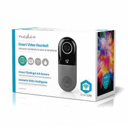 NEDIS WIFICDP10GY Wi-Fi Smart Video Doorbell App Control microSD Slot HD 720p 233-0946