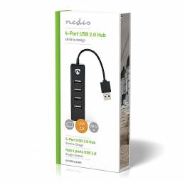 NEDIS UHUBU2420BK USB Hub 4-Port USB 2.0 Black