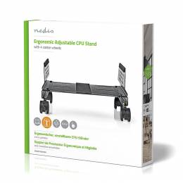 NEDIS ERGOCSTD200BK Computer Trolley Adjustable Width 4 Caster Wheels Black 233-1404