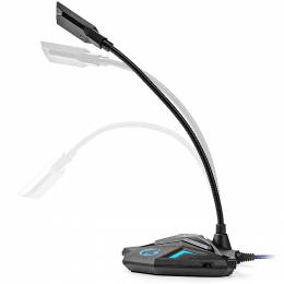 NEDIS GMICGU100BK. Ενσύρματο gaming μικρόφωνο USB, με καλώδιο 1.5m και εύκαμπτο βραχίονα.