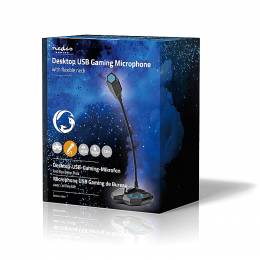 NEDIS GMICGU100BK. Ενσύρματο gaming μικρόφωνο USB, με καλώδιο 1.5m και εύκαμπτο βραχίονα.