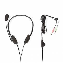 NEDIS CHST100BK PC Headset On-Ear 2x 3.5 mm Connectors 2.0 m Black