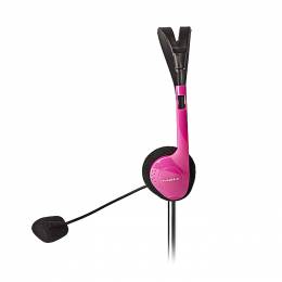 NEDIS CHST100PK PC Headset On-Ear 2x 3.5 mm Connectors 2.0 m Pink