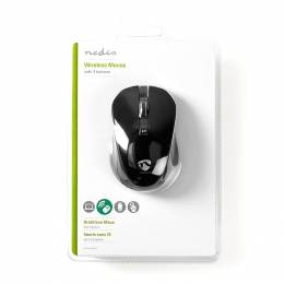 NEDIS MSWS400BK Wireless Mouse 800 / 1200 / 1600 DPI 3-Button Black 233-1633