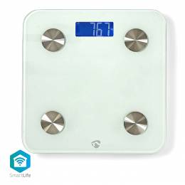 NEDIS WIFIHS10WT Wi-Fi Smart Personal Scales BMI, Fat, Water, Bones, Muscle, Pro