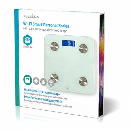 NEDIS WIFIHS10WT Wi-Fi Smart Personal Scales BMI, Fat, Water, Bones, Muscle, Pro
